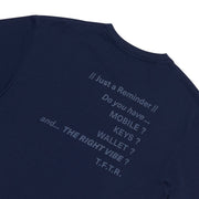 BACK PRINT-T //Just a Reminder// / NAVY（123-01003）